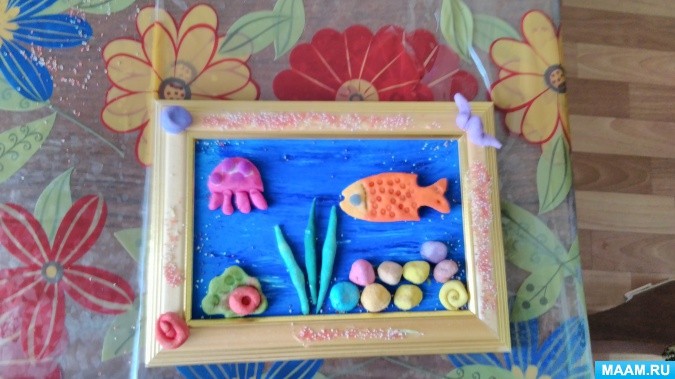 Картина из соленого теста "Мечты о море"