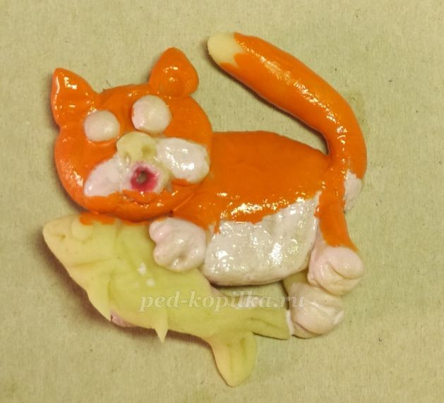 Котик из соленого теста