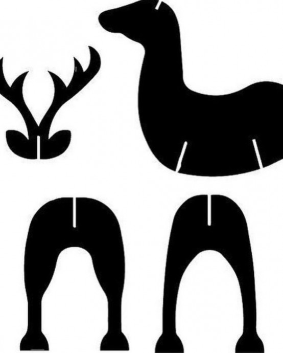 Праздничные олени из картона