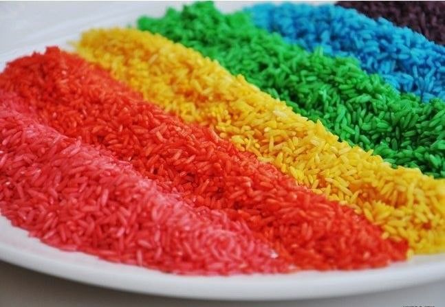 ​Как сделать цветной рис для детского творчества