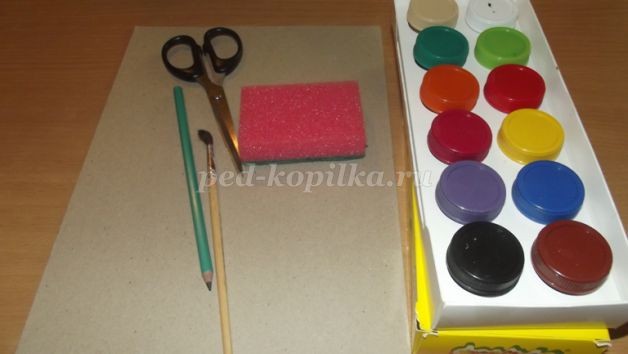 ​Рисуем пейзаж губкой: часть 1