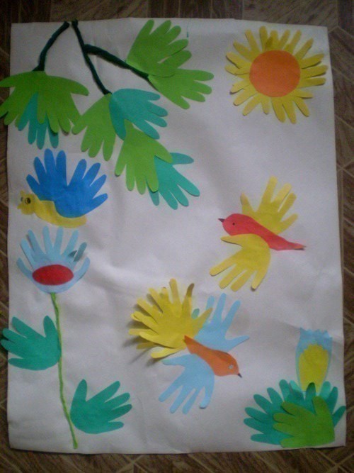 Аппликации из ладошек Аппликации из ладошек