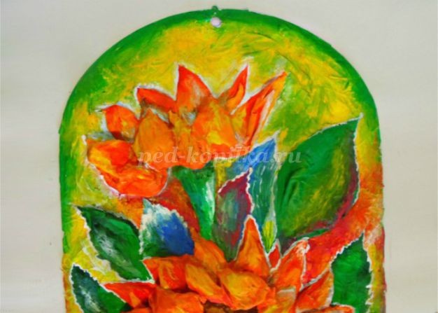 ​Подсолнухи из бумаги: часть 3