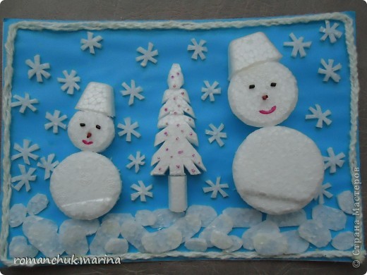 Идеи для зимних аппликаций с использованием ватных дисков Идеи для зимних аппликаций с использованием ватных дисков