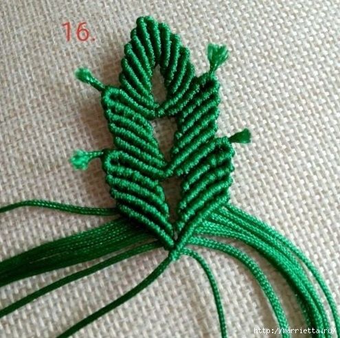 Листик в технике макраме