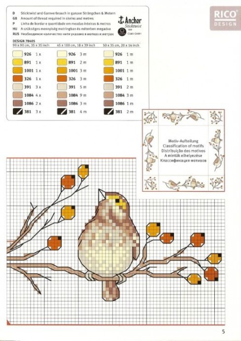 Схемы вышивки для детей: птички