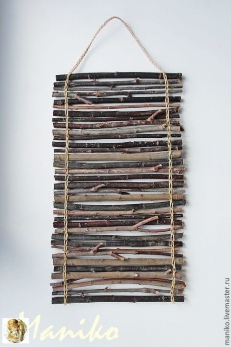 Панно из веточек детскими руками