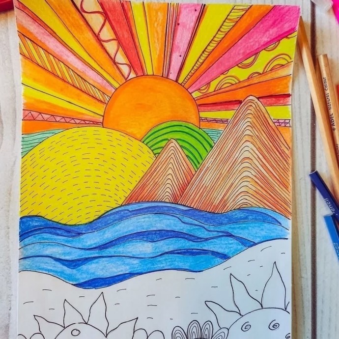 Пейзаж в стиле поп-арт Пейзаж в стиле поп-арт