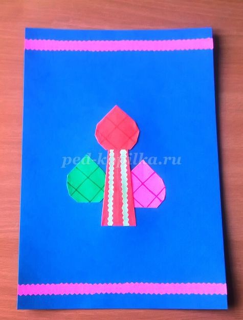 Пасхальная открытка в технике оригами: часть 3