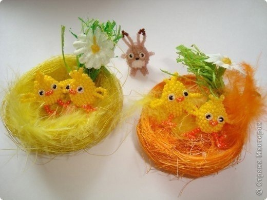 Цыплята из бисера Цыплята из бисера