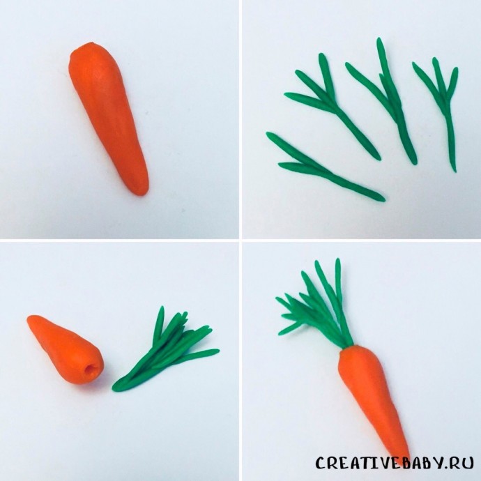 Лепим овощи из пластилина