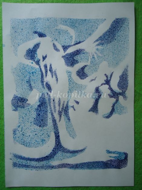 ​Мастер-класс по рисованию: набрызг "Морозко", часть 2