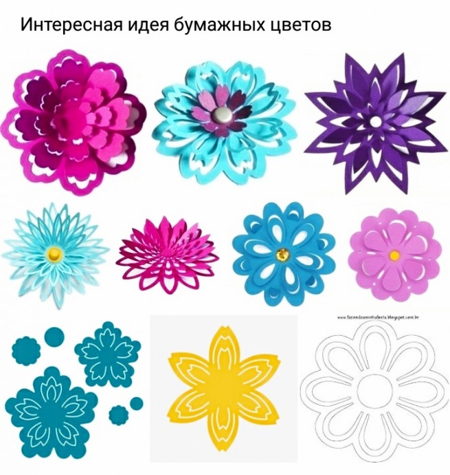 Объемные цветы из одного листа бумаги