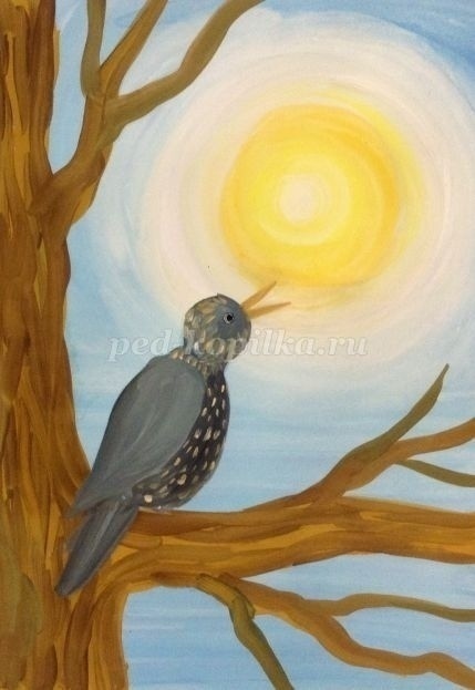Рисуем скворца гуашью Рисуем скворца гуашью