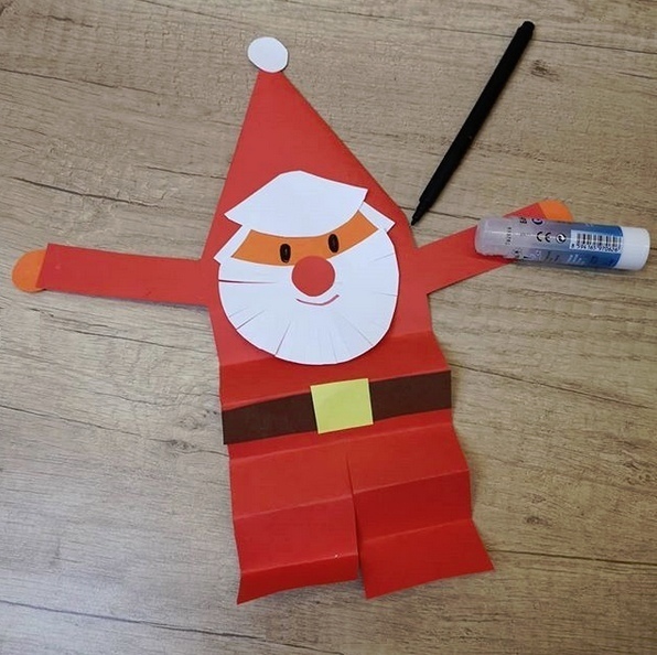 Веселый Дед Мороз из цветной бумаги Веселый Дед Мороз из цветной бумаги