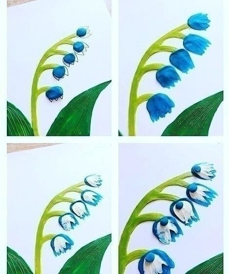 ​Оригинальный способ нарисовать ландыши