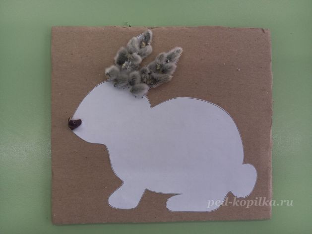 Аппликация из вербы "Кролик"