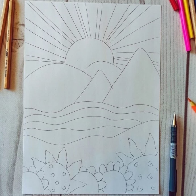 Пейзаж в стиле поп-арт Пейзаж в стиле поп-арт