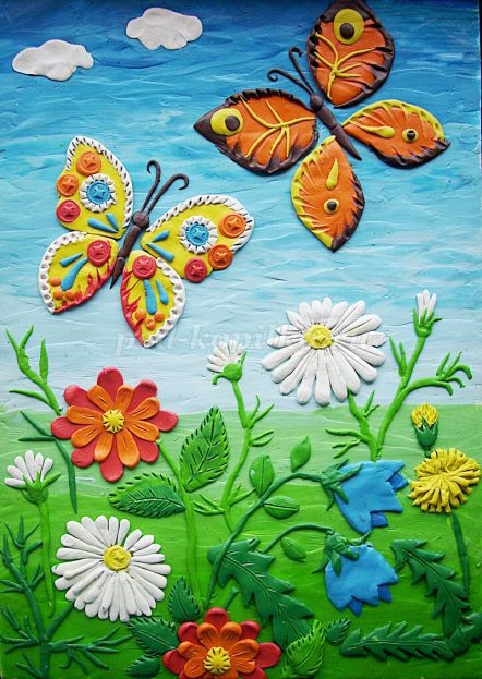 ​Пластилинография: цветущий луг, часть 2