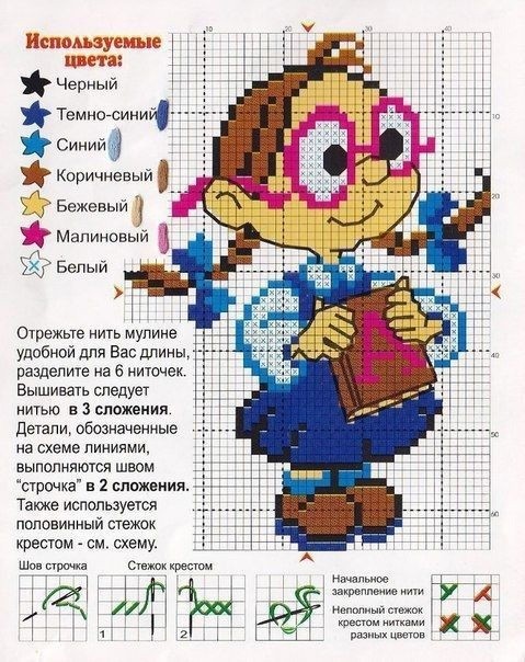 Вышиваем с детьми первоклассницу