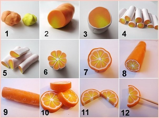 Апельсин из полимерной глины