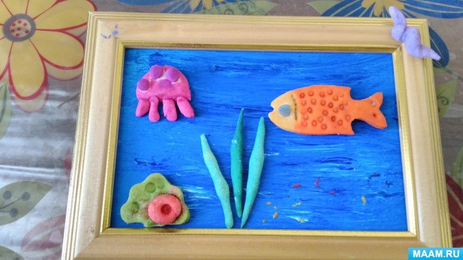 Картина из соленого теста "Мечты о море"