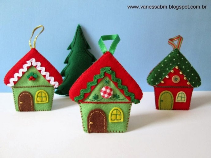 ​Пряничные домики из фетра