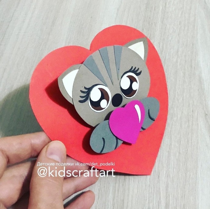 Сердце с котёнком