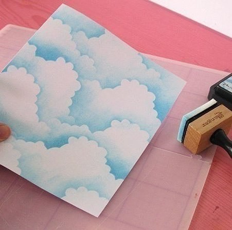 Как сделать небесный фон для открытки