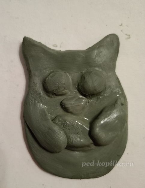 ​Кот из скульптурной глины детскими руками: часть 3