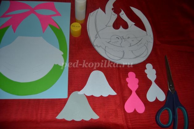 ​Открытка с курочкой и цыплятами: часть 2