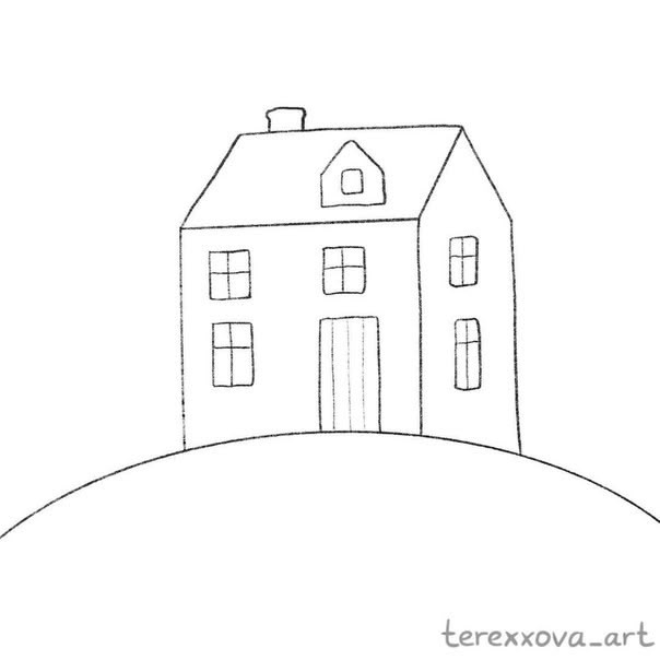 Рисуем домик в снежном лесу Рисуем домик в снежном лесу