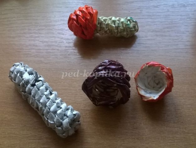 Грибочки в технике спирального плетения: часть 3