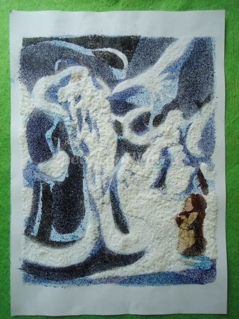 Мастер-класс по рисованию: набрызг "Морозко", часть 3