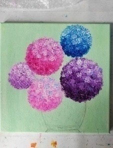 Мастер-класс по рисованию нетрадиционными способами: гортензия