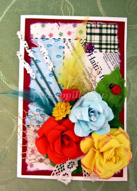 Открытка детскими руками в технике скрапбукинг: часть 2 Открытка детскими руками в технике скрапбукинг: часть 2