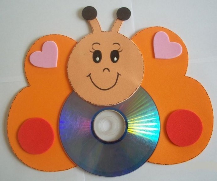 Интересные поделки из дисков  с детьми: идеи