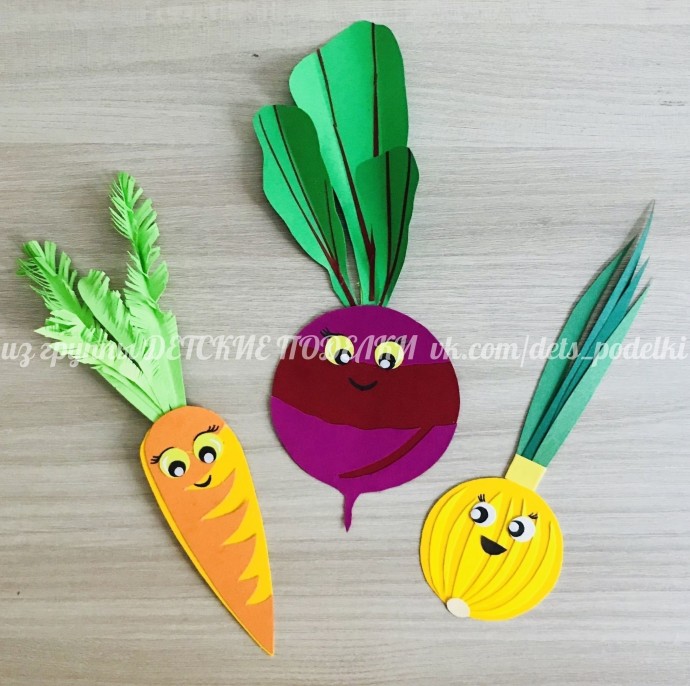 Бумажная развивающая поделка "Веселая грядка" Бумажная развивающая поделка "Веселая грядка"