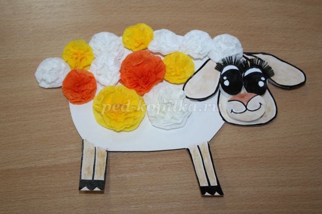 Овечка из бумажных цветов: часть 2 Овечка из бумажных цветов: часть 2