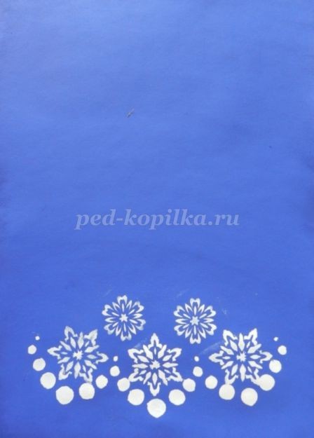 Рисуем невероятно красивую ёлочку белую на синем фоне: часть 5 Рисуем невероятно красивую ёлочку белую на синем фоне: часть 5