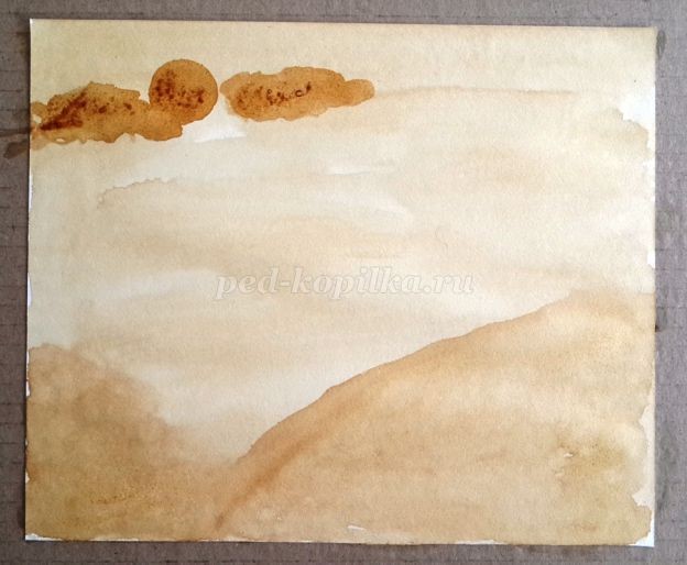 Горный пейзаж в технике гризайль: часть 1