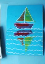 Рисуем кораблик с отражением в воде