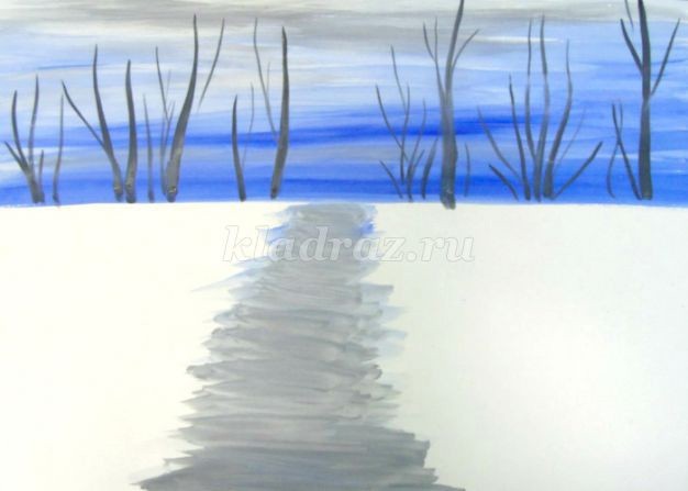 Рисуем с детьми тропинку в осеннем лесу