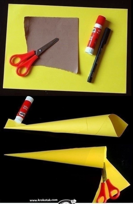 ​Жирафы из конусов бумаги