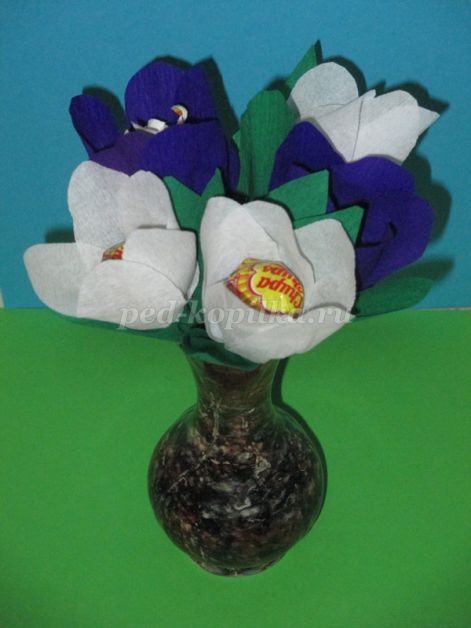 ​Букет из конфет чупа чупс: мастер-класс, часть 2