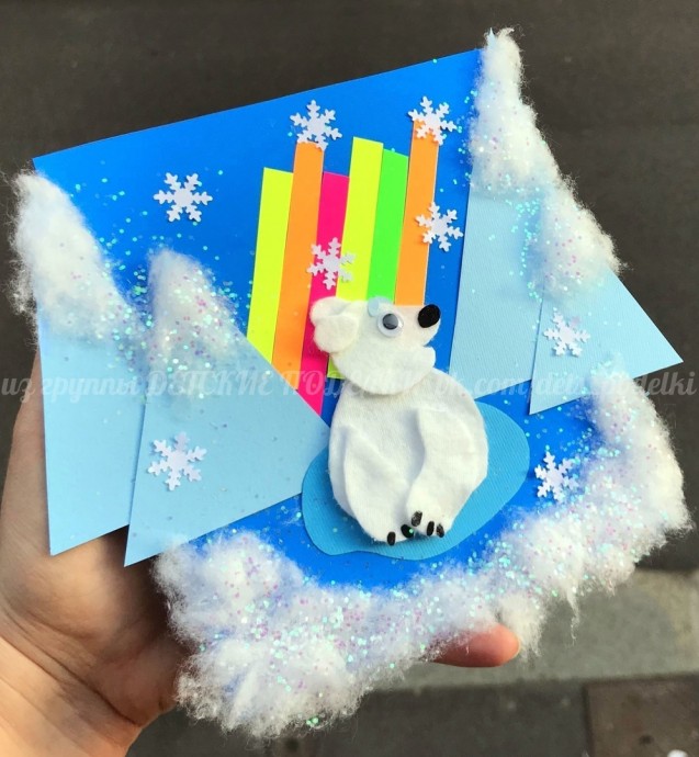 Зимние новогодние поделки: "Умка на севере"