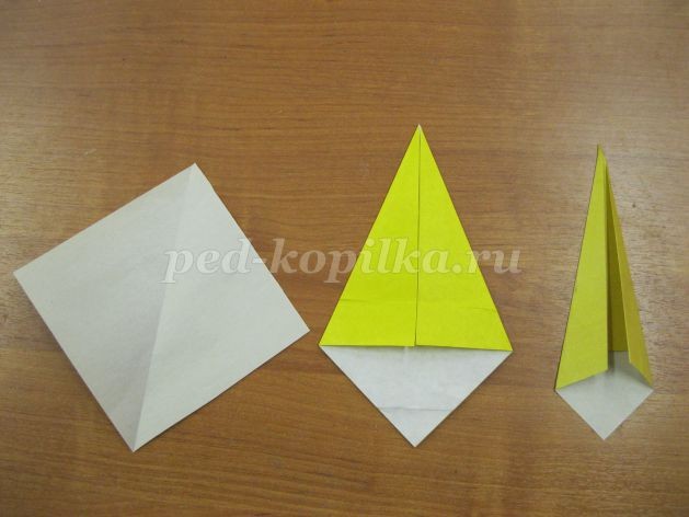 Новогодняя открытка из бумаги в технике оригами: часть 4 Новогодняя открытка из бумаги в технике оригами: часть 4