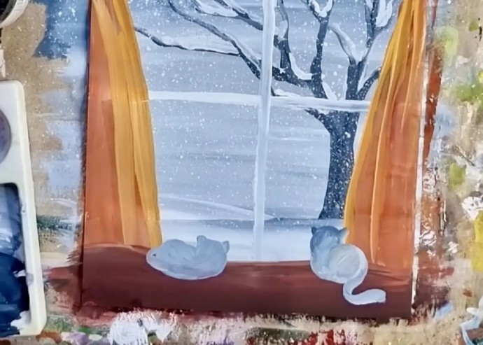 Рисуем первый снег Рисуем первый снег