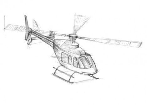 ​Урок рисования: вертолет карандашом