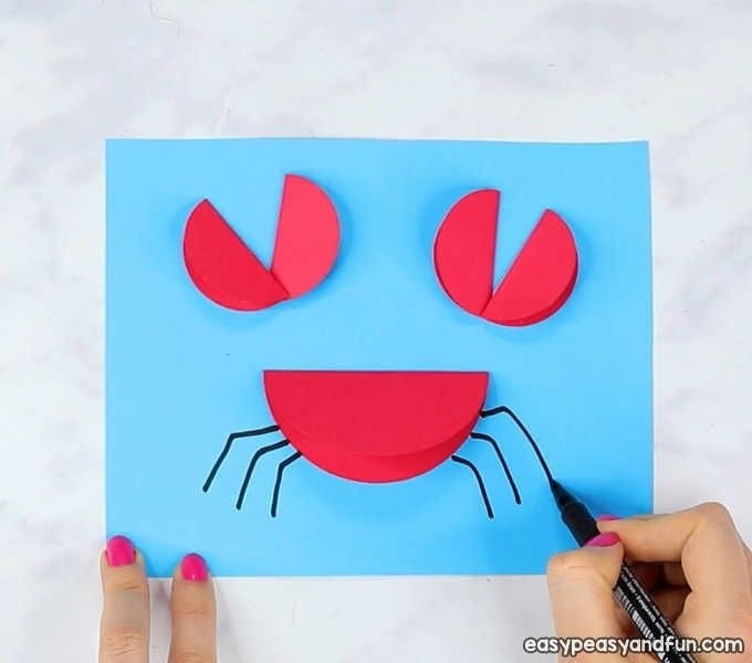 Забавный крабик из кружочков